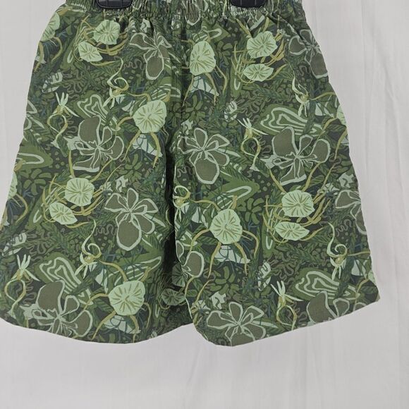 Patagonia Green Floral Boys Baggies Size Large Swim Trunks Shorts - Picture 6 of 7